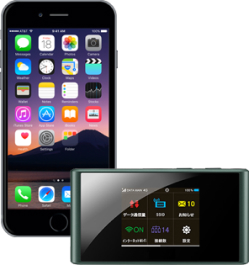 Téléphone mobile et dispositif Wi-Fi de poche, présentant les options de connectivité portable