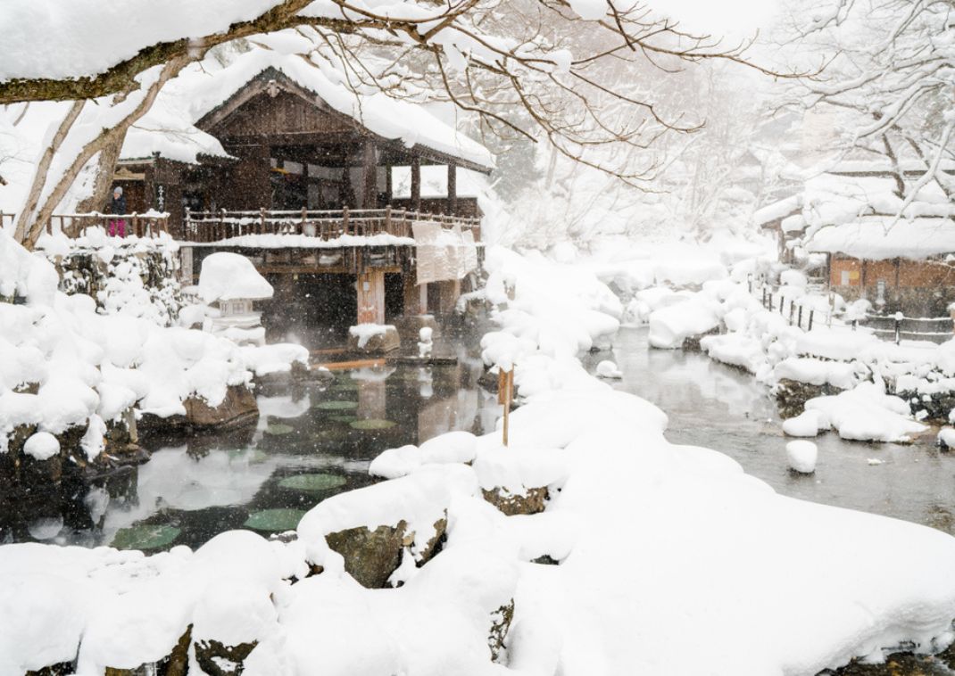 Takaragawa Onsen en hiver, Gunma, Japon