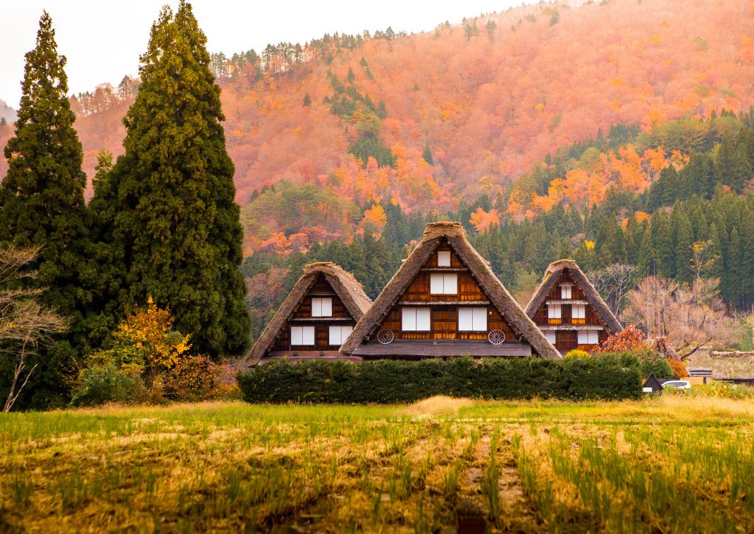 Huttes du patrimoine mondial à Shirakawago, Japon