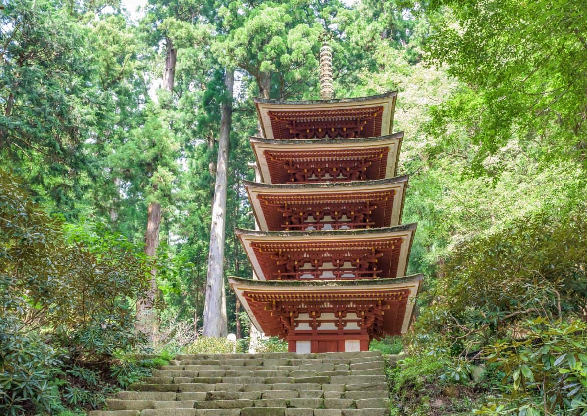 Pagode Goju-no-to du temple Muro-ji, préfecture de Nara, Japon.