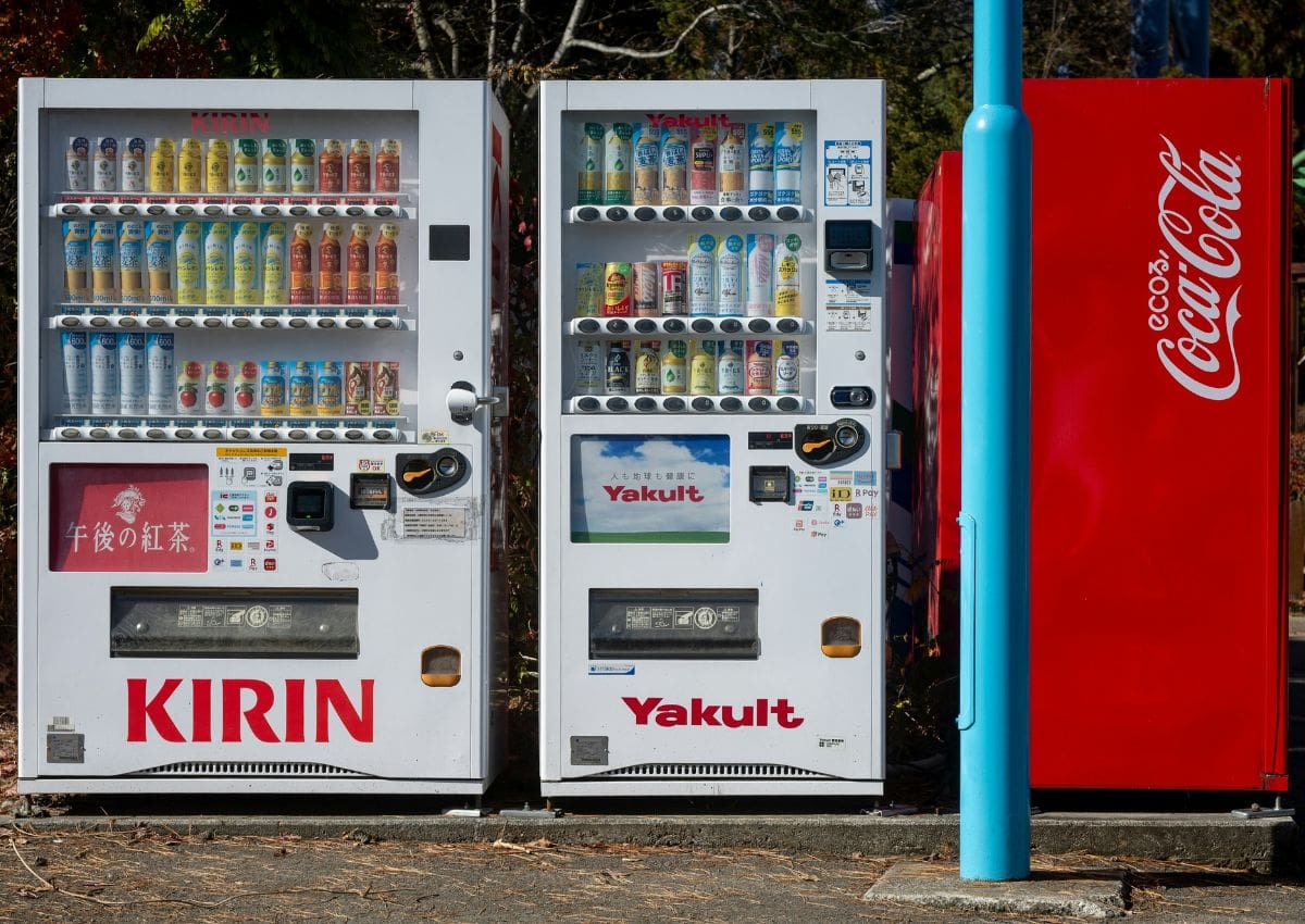 Distributeurs de boissons Kirin et Yakult, Japon