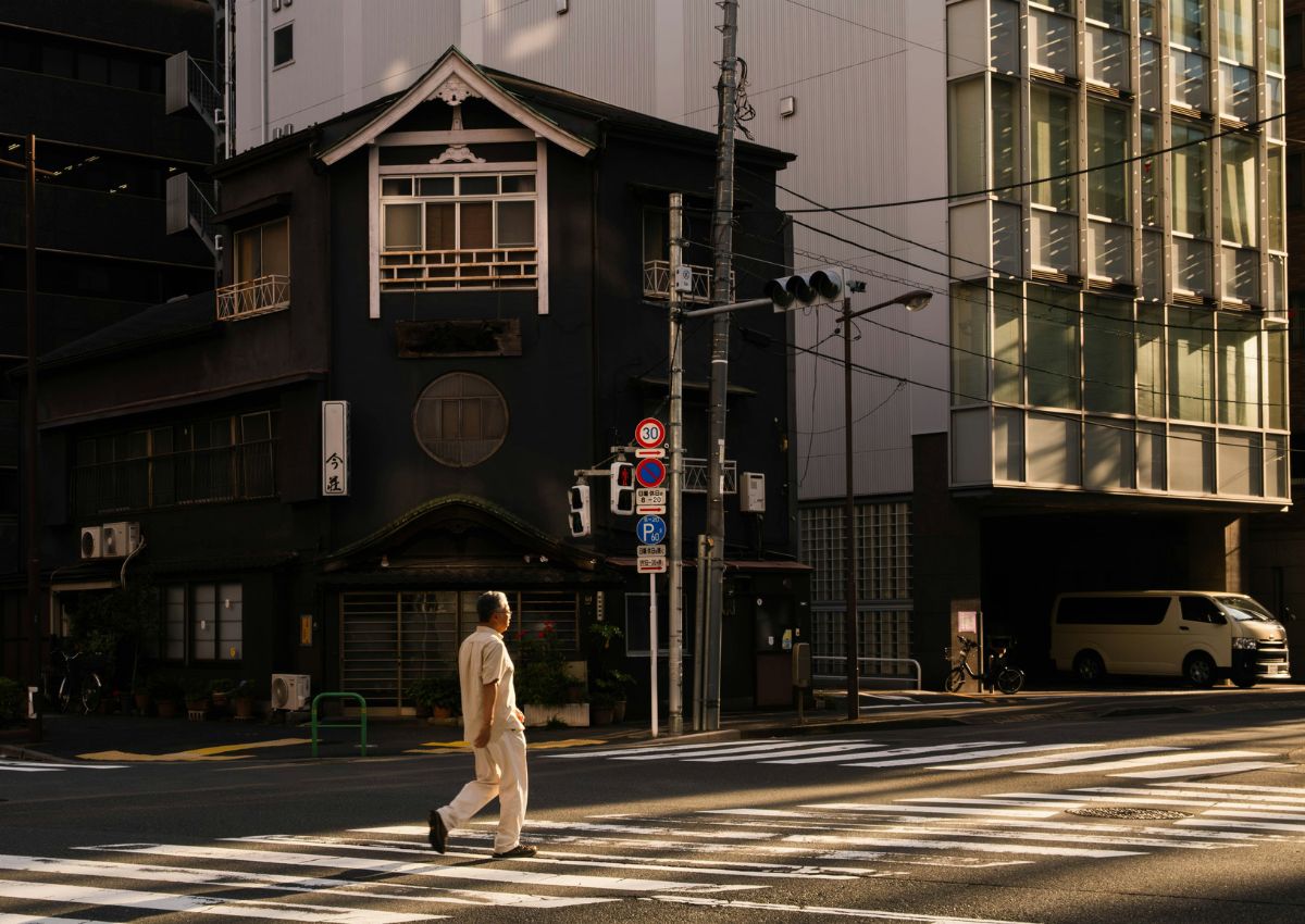 Rue de Jimbocho au coucher du soleil, Tokyo