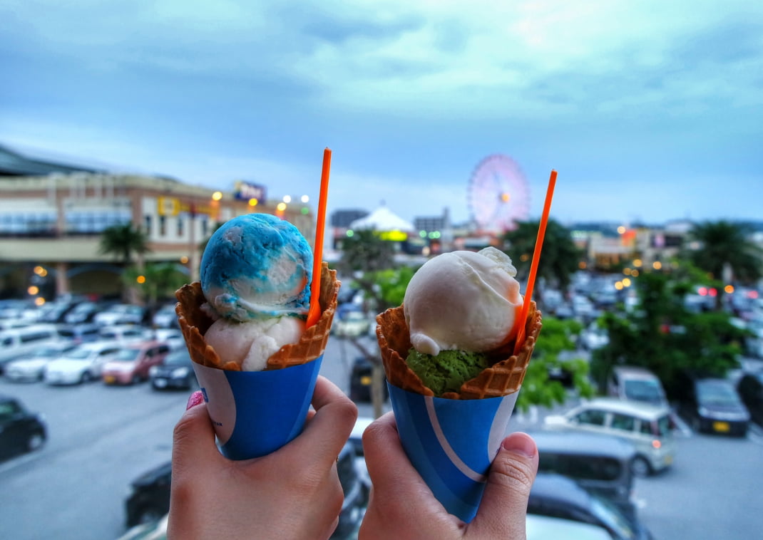 Blue Seal Ice Cream cafe, the famous Okinawan Ice cream in Okinawa island