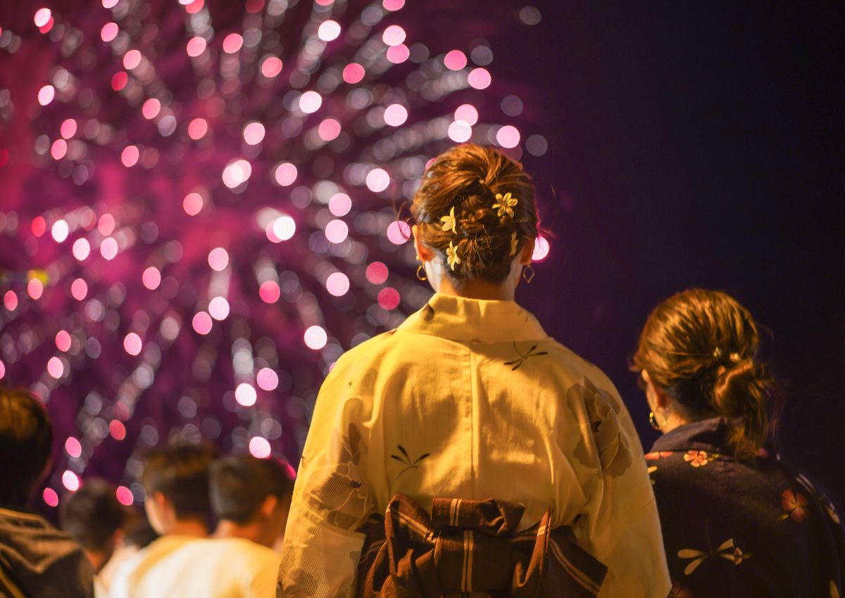 Festival de feux d'artifice au Japon