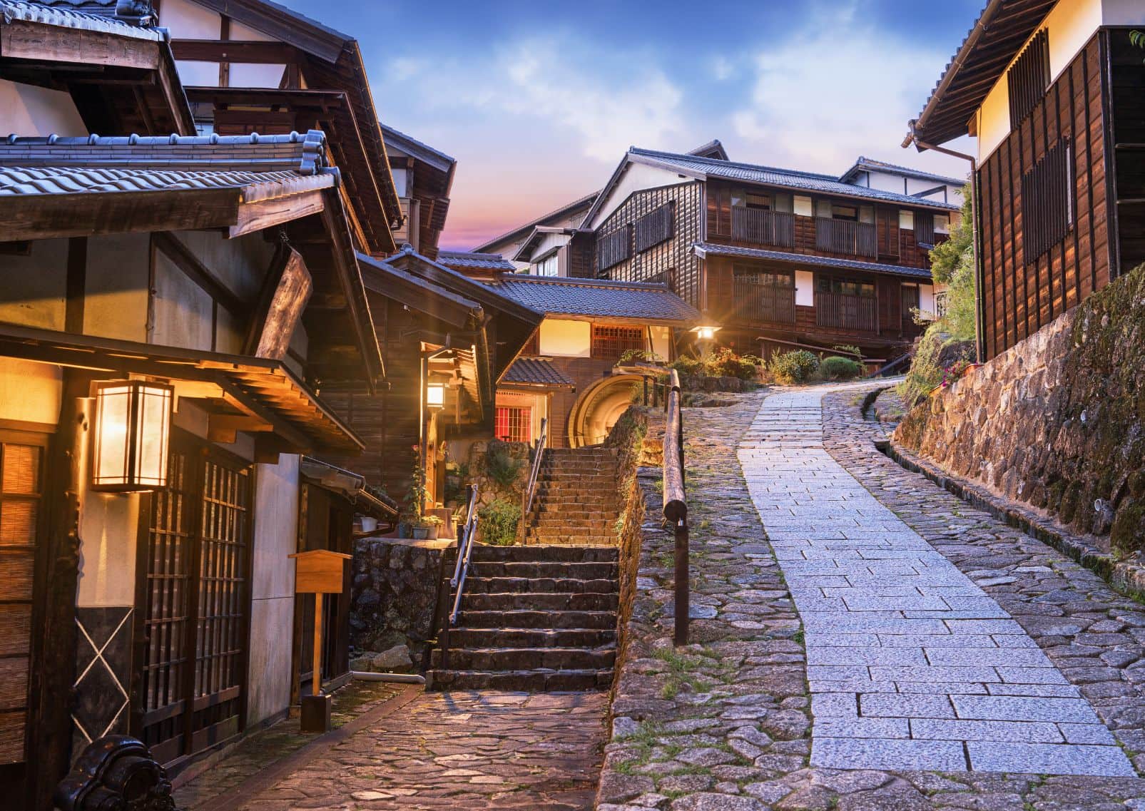 Village relais typique de la Nakasendo, Vallée de Kiso, Japon