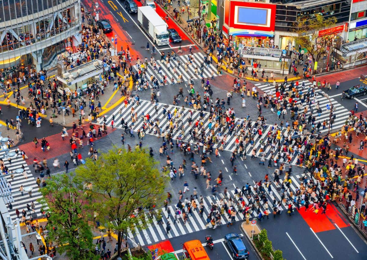 Carrefour de Shibuya vu du ciel, Tokyo, Japon