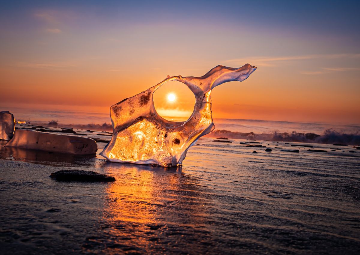 Joyaux de glace sur la plage de Toyokoro, Hokkaido
