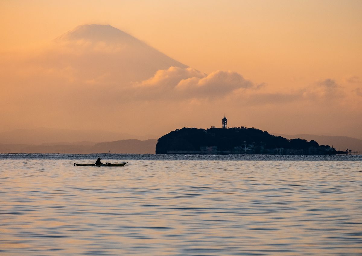 Île d’Enoshima avec le mont Fuji, Fujisawa