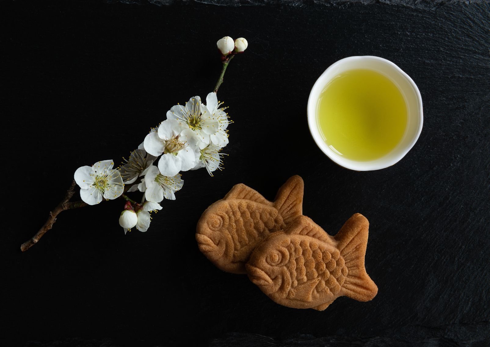 Thé à la prune accompagné de taiyaki, Japon