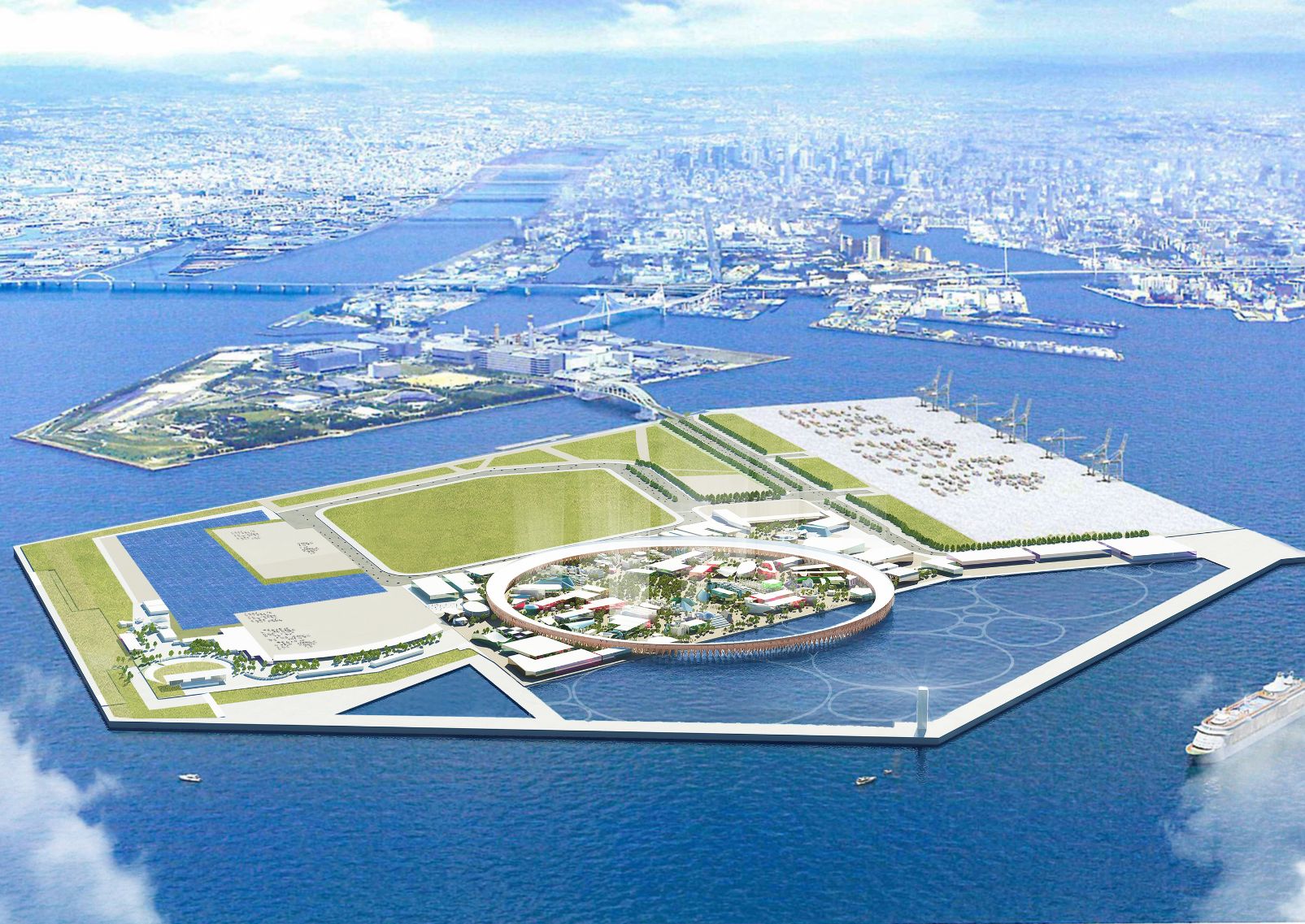 Vue d’ensemble du site de l’Expo 2025 Osaka, Kansai, Japon