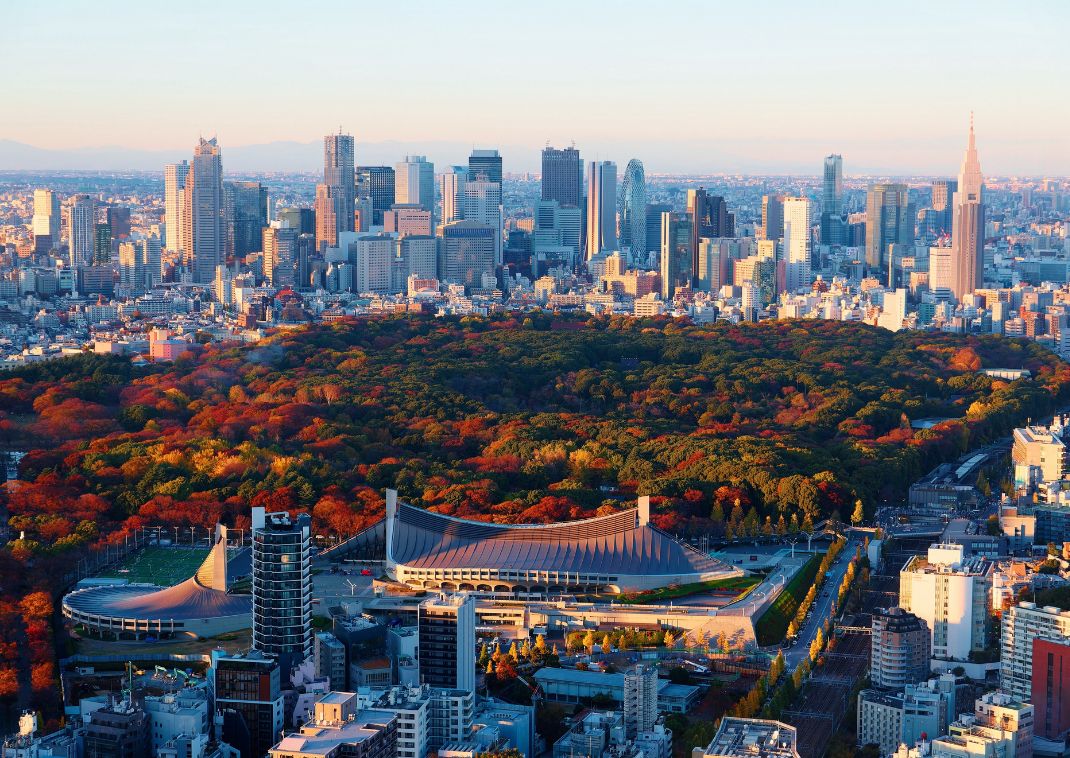 Feuillages d’automne dans le centre de Tokyo, Japon