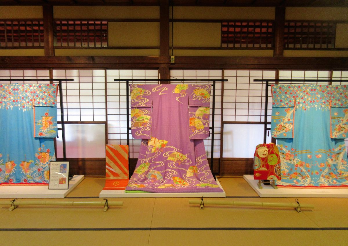Kimono exposés à Kyoto, Japon