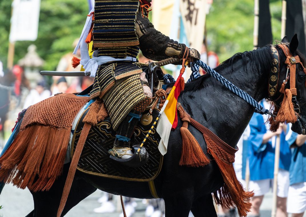 Samouraï en armure à cheval lors du Jidai Matsuri, Kyoto