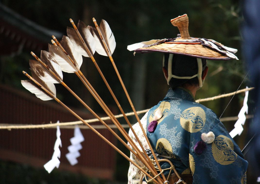 Archer de Yabusame prêt à tirer, Shuki Taisai, Nikkō