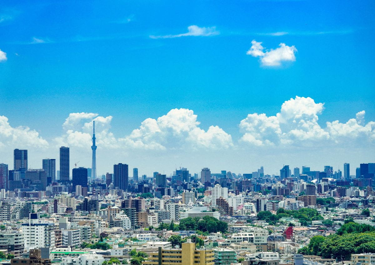 Vue de Tokyo sous le soleil, Japon