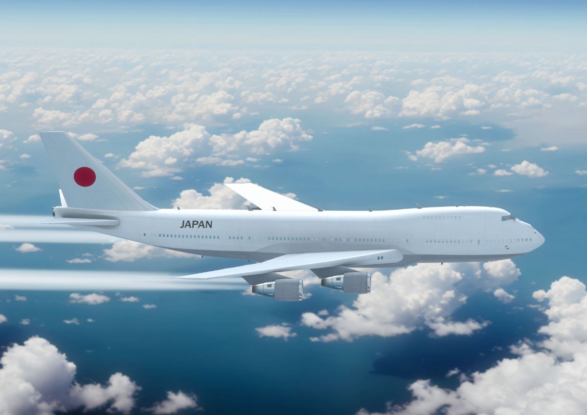 Avion en vol pour le Japon