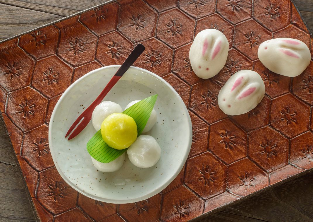 Dango pour la fête de la lune et petit gâteau vapeur en forme de lapin