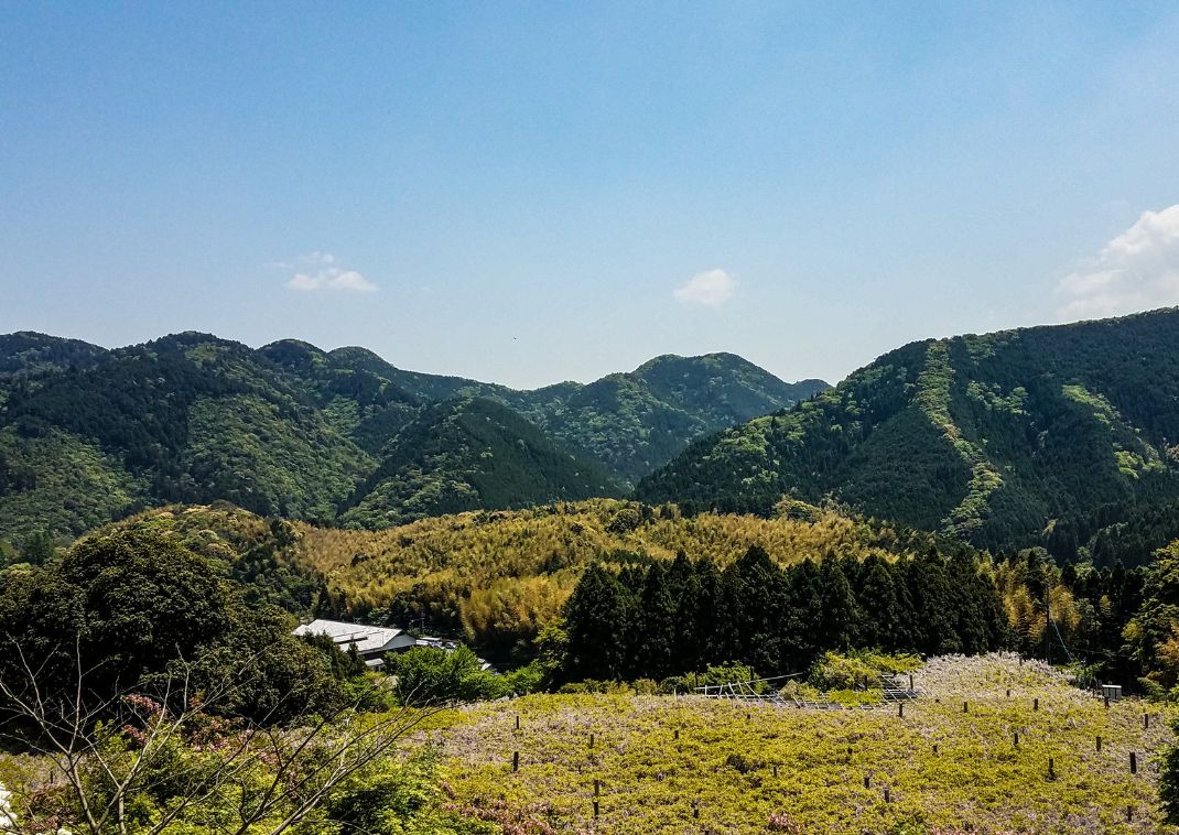 Vue de l'extrémité du jardin Kawachi, Japon