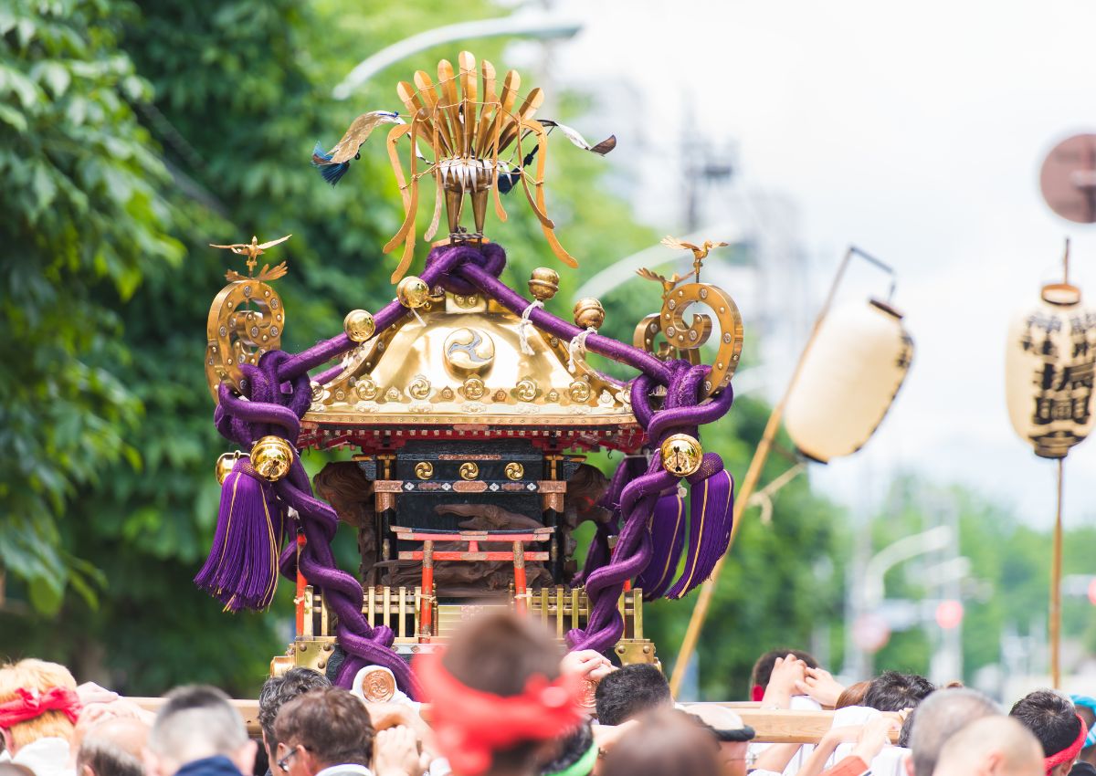 Élément de festival traditionnel lors du Sanja Matsuri à Tokyo, Japon
