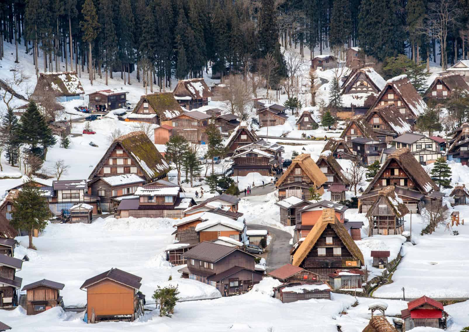 Les villages de Shirakawa-go et Gokayama sous la neige en hiver