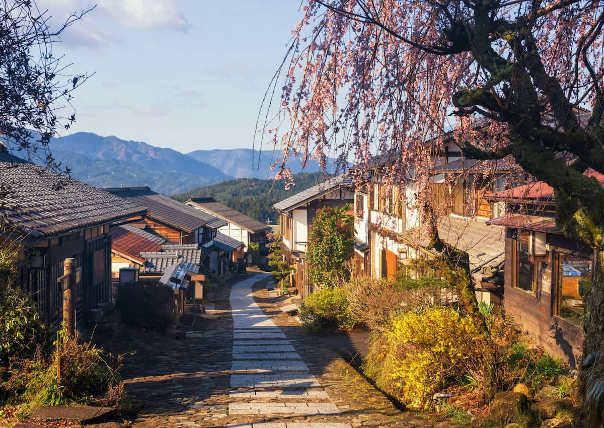 Magome au printemps, préfecture de Gifu, Japon