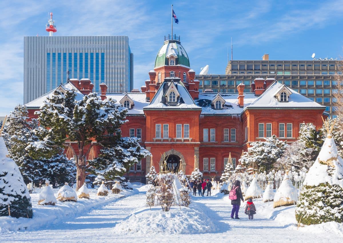 Ancien bâtiment du gouvernement d’Hokkaido en hiver, Japon