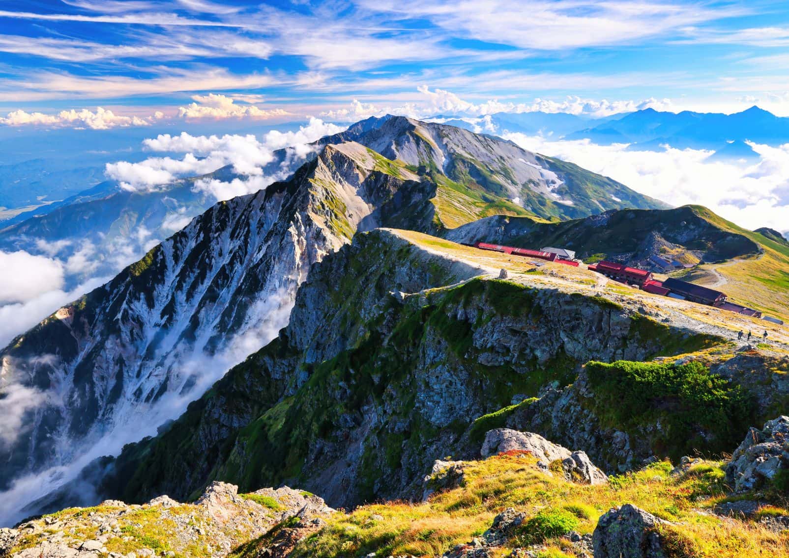 Crête de la chaîne Ushiro-Tateyama menant au mont Shirouma, Alpes japonaises