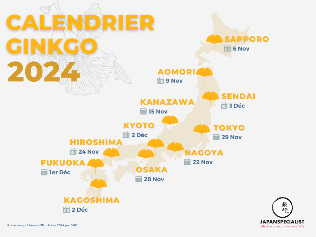 Prévisions 2024 pour le feuillage jaune map
