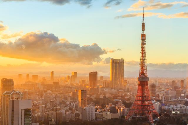 Vue du pont principal de la Tokyo Tower