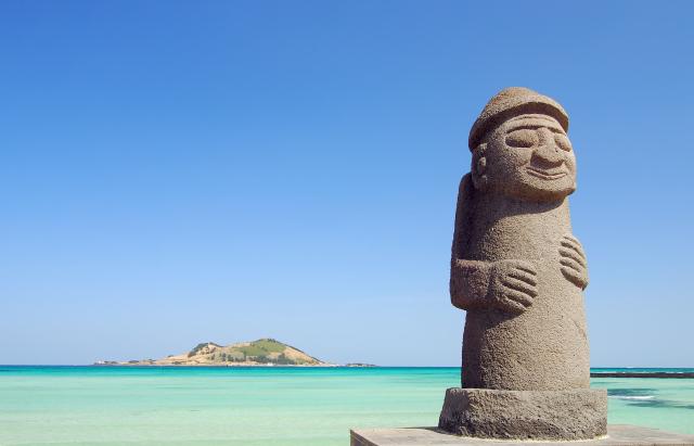 Statue de pierre sur l'île de Jeju