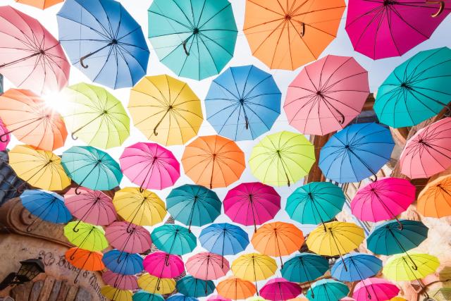 Parapluies colorés au Resort Everland