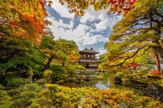 Temple Ginkaku-ji en automne, Kyoto