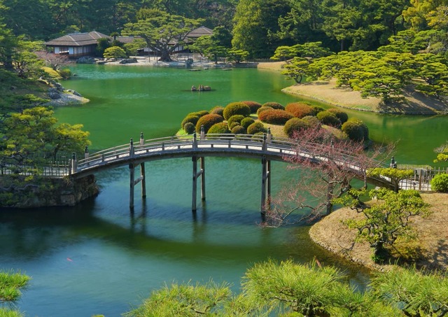 Pont Engetsukyo, jardin Ritsurin, Takamatsu