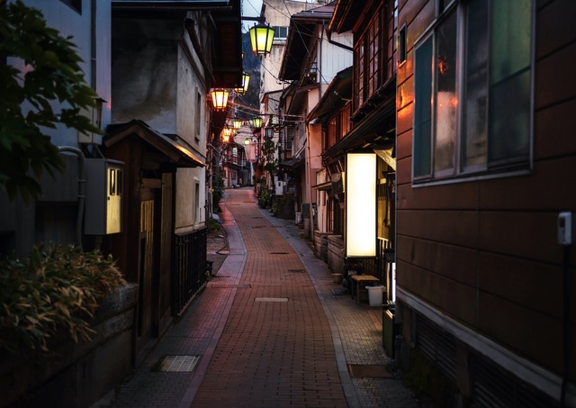 Ruelles de Shibu Onsen la nuit