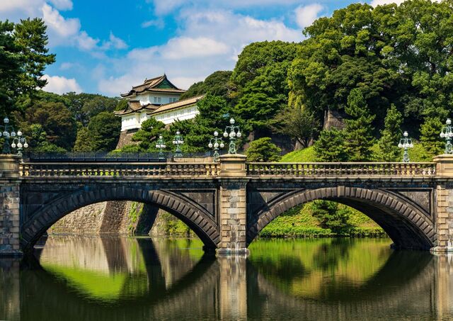 Le pont Nijubashi au Palais Impérial de Tokyo