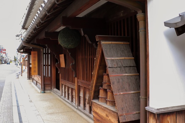 Ancienne brasserie de saké avec sugidama (boule d'aiguilles de cèdre)