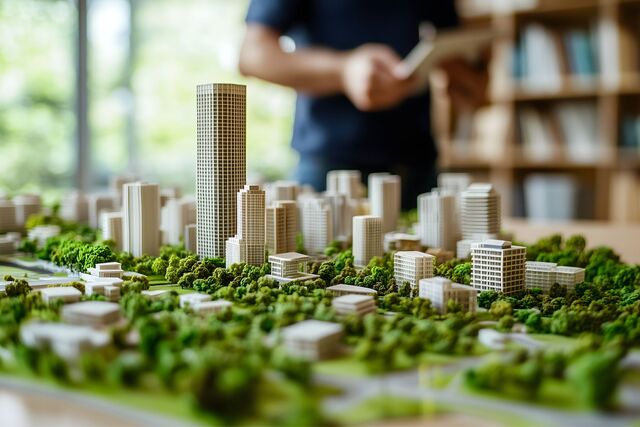 Maquette architecturale de la ville verte du futur 