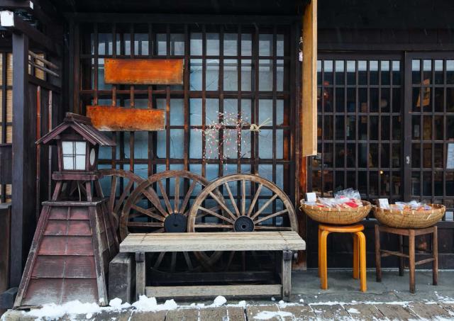 Le quartier historique de Takayama en hiver