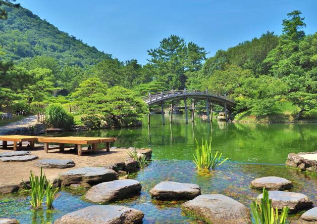 Pont Engetsukyo, Jardin Ritsurin, Takamatsu