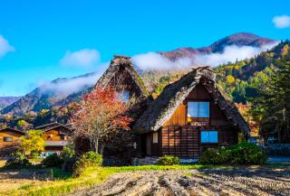 Paysage automnal, village de Shirakawa-go